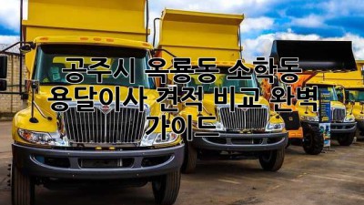 공주시 옥룡동 소학동 용달이사 견적 비교 완벽 가이드